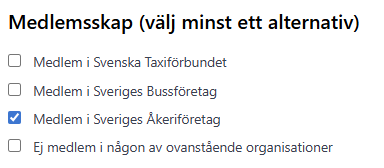 BKY, val av medlemskap