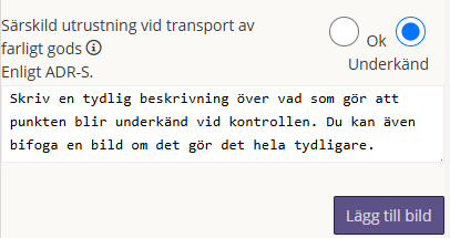 genomför säkerhetkontroll underkänd